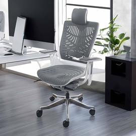 Mendler Bürostuhl MERRYFAIR Wau 2b, Schreibtischstuhl Drehstuhl, Hartschale, ergonomisch grau