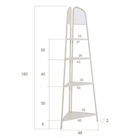 Garden Pleasure Eckregal Ekko 48 x 48 x 180 cm Beige