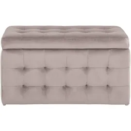 Beliani Ottomane mit Stauraum Samtstoff rosa