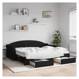 vidaXL Tagesbett 90 x 190 cm Schwarz
