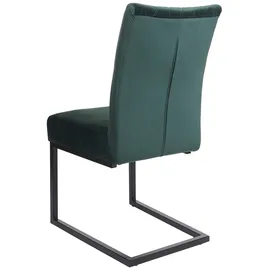Mendler 2er-Set Freischwinger HWC-L15, Besucherstuhl Konferenzstuhl Stuhl, Samt Stahl pulverbeschichtet ~ grün