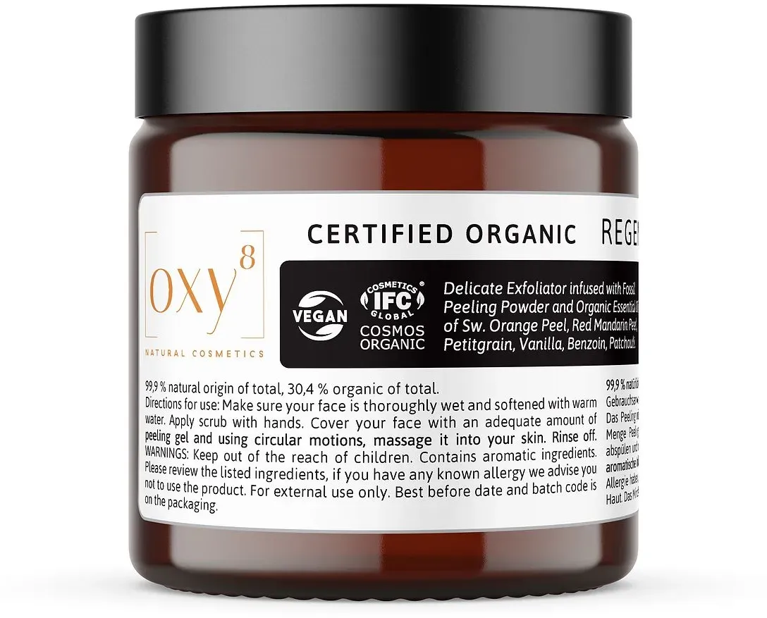 oxy8 Naturkosmetik Regenerating Peeling GEL - Anti Aging. Tiefenreinigung. Erneuert die Haut sofort Gel 100 ml Unisex