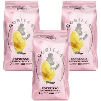 3x Gorilla Espresso Entkoffeiniert 1kg Bohnen Kaffeebohnen Kaffee