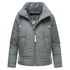 Navahoo leichte Damen Steppjacke kurze Übergangsjacke oversized mit Fledermausärmeln Luftzauber 14 Stormy Blue Gr. S - S