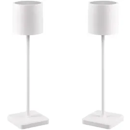 meine wunschleuchte 2er SET Akku LED Outdoor Tischlampen Weiß kabellos ohne Strom mit Touch dimmbar