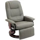 Homcom Relaxsessel Drehbar Fernsehsessel mit Liegefunktion, Fußstütze, Liegesessel mit Armlehne, Holzbeine für Wohnzimmer, Schlafzimmer,
