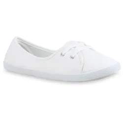Damen Sportliche Ballerinas in Weiss