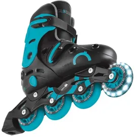 GLOBBER GO Skates – Inlineskates Kinder, verstellbar Gr. 34-37, ABEC 9, Leuchtrolle, Geschwindigkeitsanpassung, blau
