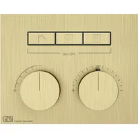 GESSI Hi-Fi Unterputz-Thermostat für 3 Verbraucher - messing gebürstet