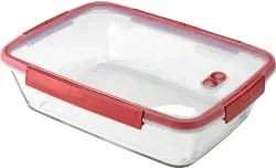 CURVER SMART COOK, Frischhaltedose Glas, Deckel mit Ventil 248683 , Volumen: 3,7 Liter