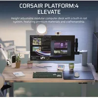 Corsair Platform:4 Elevate-Schreibtisch, Holz in heller Kieferbeizung