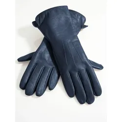 Lederhandschuhe HEINE Gr. 7,5, blau (marine), Damen, Handschuhe Handschuh