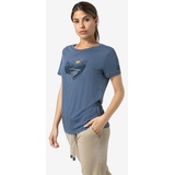SUPER.NATURAL Print-Shirt Merino T-Shirt W WATERFALL TEE funktioneller Merino-Materialmix blau XL