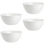 ENGELLAND 4er Set Schalen Müslischalen Dessertschalen Salatschale Suppenschale Reisschale Bowl in Farbe weiß aus Kunststoff BPA-frei groß 900 ml