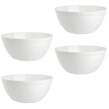 ENGELLAND 4er Set Schalen Müslischalen Dessertschalen Salatschale Suppenschale Reisschale Bowl in Farbe weiß aus Kunststoff BPA-frei groß 900 ml