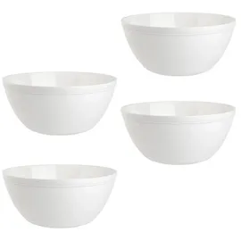 ENGELLAND 4er Set Schalen Müslischalen Dessertschalen Salatschale Suppenschale Reisschale Bowl in Farbe weiß aus Kunststoff BPA-frei groß 900 ml