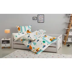 Lüttenhütt Kinderbettwäsche »CUDDLEE«, in vielen Designs: Dino, Einhorn, Weltraum, Baustelle, Herz, Trecker, Safari Lüttenhütt Baustelle B/L: 135 cm x 200 cm