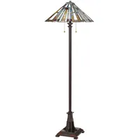 Elstead Lighting Beistellleuchte Leseleuchte Stehlampe Mosaik Glas Stahl Zugschalter