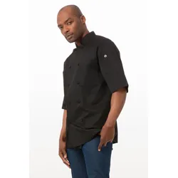 Chef Works® Kochjacke MONTREAL COOL VENT & lite - pflegeleicht, Stoffknöpfe, Schwarz, Größe XXL
