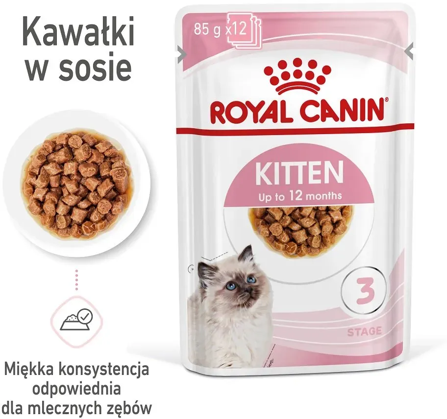 ROYAL CANIN KITTEN Nassfutter in Soße für Kätzchen 4x12x85g