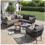 Okwish Gartenlounge-Set Loungemöbel grau