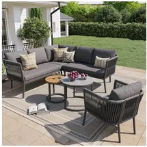 Okwish Gartenlounge-Set Loungemöbel grau