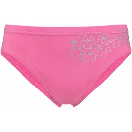 PETITE FLEUR Bikinislip PETITE FLEUR, Mädchen, Gr. 158/164, 4 Stk., bunt (blau, meliert, pink, marine, grau, meliert), Single Jersey, Obermaterial: 95% Baumwolle, 5% Elasthan, Glitzermuster, körpernah, Unterhosen, schöner Basic für jeden Tag, mit floralem Glitzerdruck