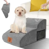 Zvonema Hundetreppe, Haustiertreppe, Hundetreppe Sofa aus Schaumstoff, Waschbar rutschfeste Katzentreppe, Hundetreppe für Kleine Hunde und Katzen, Tragbare Hunderampe für Bett, Couch und Auto