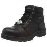 SKECHERS Workshire Kampfstiefel, Black Embossed Leather, 45 EU