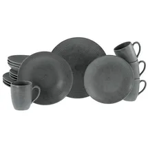 CreaTable Kombiservice Anthrazit, Keramik, 16-teilig, 300 ml, Essen & Trinken, Geschirr, Geschirr-Sets, Kombiservice