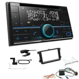 Kenwood DPX-7300DAB 2-DIN Autoradio mit Bluetooth Digitalradio DAB+ USB CD passend für Skoda Fabia II 2007-2014 schwarz ohne Canbus