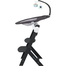 BabyGO Homey Set, schwarz/dunkelgrau", Kinder, schwarz (schwarz, dunkelgrau), Stühle Hochstuhl, mit elektrischer Babywippe inkl. Spielbogen