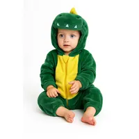 DocraShop Dinosaurier-Kostüm für Kleinkinder, unisex, Tier, mit Kapuze, Strampler, Overall (6-12 Monate)