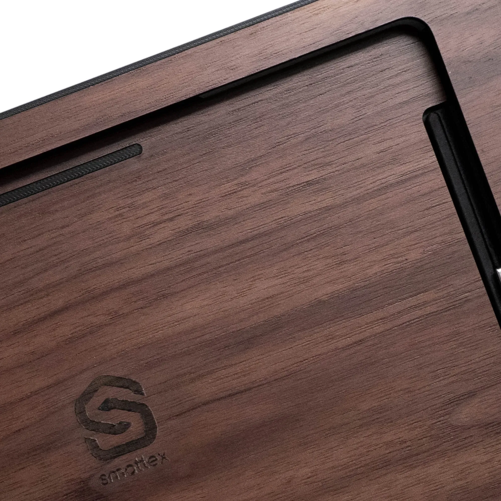 smattex Wand-Tablet – Android Smart Home Steuerzentrale für Home Assistant, Alexa, Homey & Co. - Nussbaum (lackiert)