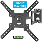 muchen TV-Wandhalterung TV Wandhalterung für 32-55zoll Fernseher Schwenkbar Neigbar Wandhalter, (bis 55 Zoll, Für Fernseher 55 50 43 40 32 26 Zoll bis zu 30 kg, Für TCL LG SAMSUNG TOSHIBA PHILIPS HISENSE Fernseher) schwarz