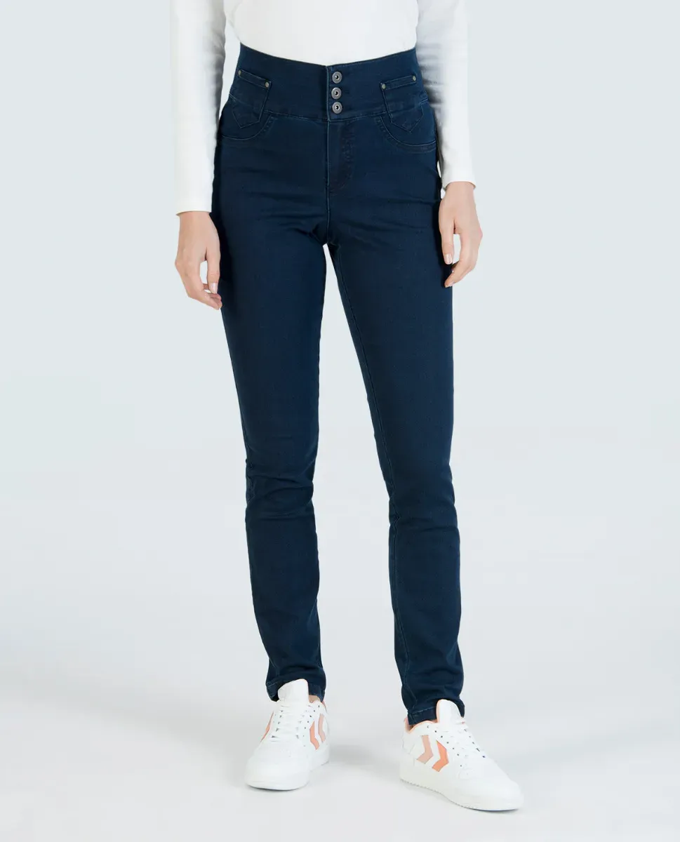 High-Waist Jeans in Blau