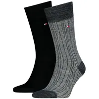 Tommy Hilfiger Socken TH MEN SOCK 2P MOULINE NAPPY HERRINGBONE (2 Paar) schwarz 43-46