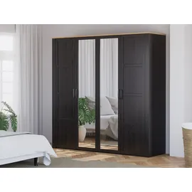 Forte Kleiderschrank Bohol 215,9 x 214 x 59,6 cm Schwarz