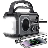 Solar Outdoor-Radio mit Taschenlampe für Abenteuer - Schwarz