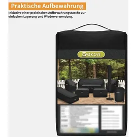 Dokon Gartenmöbel Abdeckung Ø190 x 80 cm Schwarz