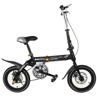Kcolic 14/16 Zoll Klapprad Vorne Und Hinten, Kohlenstoffstahlrahmen Variable Geschwindigkeit Erwachsenenfahrrad Superleichtes Studenten Klapprad B,14inch