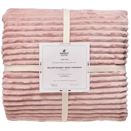 KARACA Ruby Stripe Wellsoft Doppel Decke, Rosa
