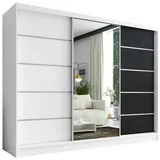 A&J MöbelLand Schiebetürenschrank AURELIA 1 200 x 215 x 59,5 cm Schwarz/Weiß