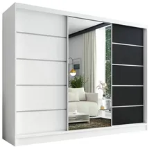 A&J MöbelLand Schiebetürenschrank AURELIA 1 200 x 215 x 59,5 cm Schwarz/Weiß