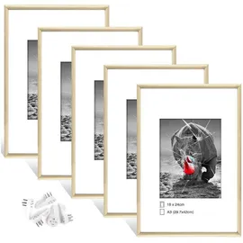 luxuskollektion Bilderrahmen Eiche 29,7x42 cm 5er Set