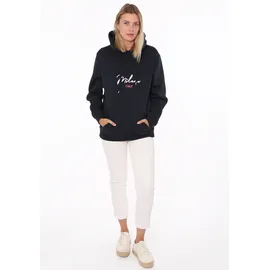 Zwilling Zwillingsherz Kapuzensweatshirt mit "Amore"-Schriftzug und Herzchen am Rücken blau