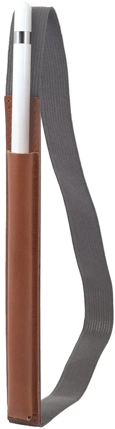 STILGUT Leder-Hülle, Tasche, Halter geeignet für Apple Pencil für iPad Pro12,9" aus Leder, Cognac