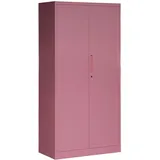 Jan Nowak Metallschrank 185 x 90 x 45 cm | Aktenschrank Abschließbar mit Kleiderstange, Pulverbeschichtung | Aufbewahrungsschrank Umkleideschrank Spind Kleiderstange | Rosa