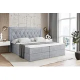 altdecor BOXBETT mit H3-Matratze und Lattenrost - NOEL - 160x200 Hellgrau