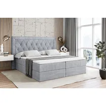 altdecor BOXBETT mit H3-Matratze und Lattenrost - NOEL - 160x200 Hellgrau